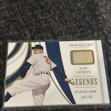 2023 Panini Immaculate Collection Legends Material Bob Lemon #LM-BL card