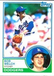 1983 Topps Base Set Bob Welch #454 card