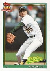 1991 Topps Base Set Bob Welch #50 card