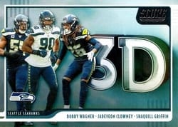 2020 Score 3D Bobby Wagner / Jadeveon Clowney / Shaquill Griffin #3D-JBS card