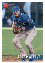 2021 Bowman Heritage Base Set Bobby Witt Jr. #217 card