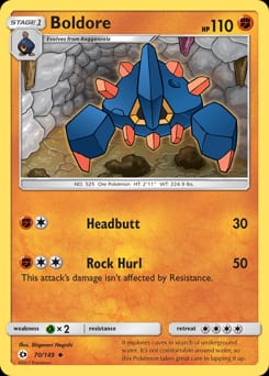 2017 Sun & Moon Boldore #70 card