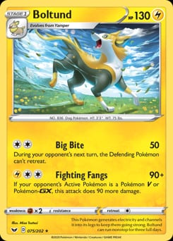 2020 Sword & Shield Boltund #75 card