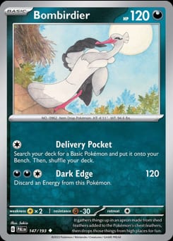 Paldea Evolved Bombirdier #147 card