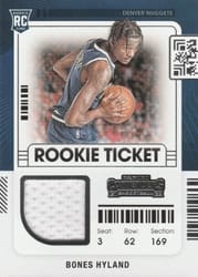 2021-22 Panini Contenders Rookie Ticket Swatches Bones Hyland #RTS-NHY card