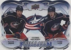 2022-23 Upper Deck Clear Cut Foundations Boone Jenner/Patrik Laine #CCF-JL card