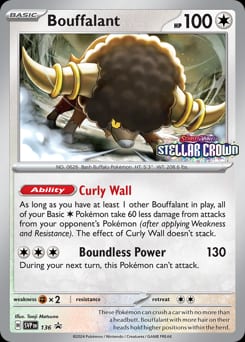 2023 Scarlet & Violet Black Star Promos Bouffalant #136 card