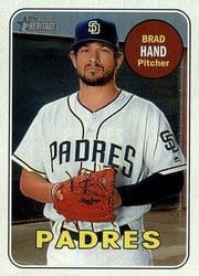 2018 Topps Heritage Base Set Brad Hand #451 card