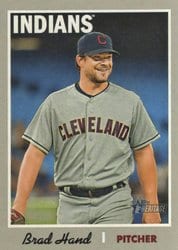 2019 Topps Heritage Base Set Brad Hand #257 card