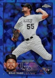 2023 Topps Chrome Update Sapphire Edition Base Set Brad Hand #USCS155 card