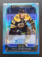 2021-22 O-Pee-Chee Platinum Blue Rainbow Autos Brad Marchand #BA-BM