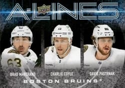 2024-25 Upper Deck A-Lines Brad Marchand / Charlie Coyle / David Pastrnak #AL-3 card