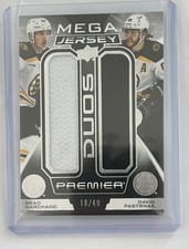 2022-23 Upper Deck Premier Premier Mega Jersey Duos Brad Marchand/David Pastrnak #PM2-MP card