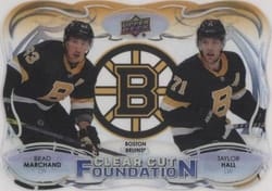 2022-23 Upper Deck Clear Cut Foundations Brad Marchand/Taylor Hall #CCF-MH card