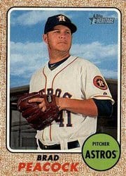 2017 Topps Heritage Base Set Brad Peacock #683 card