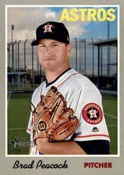 2019 Topps Heritage Base Set Brad Peacock #32 card