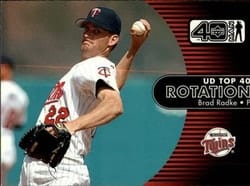 2002 Upper Deck 40-Man Base Set Brad Radke #1165 card