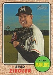2017 Topps Heritage Base Set Brad Ziegler #582 card