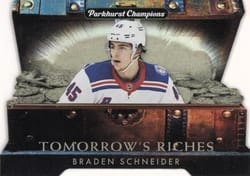 2022-23 Parkhurst Champions Tomorrow's Riches Braden Schneider #TR-30 card