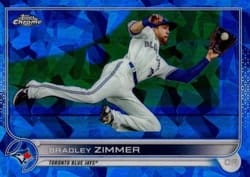 2022 Topps Chrome Update Sapphire Edition Base Set Bradley Zimmer #US93 card