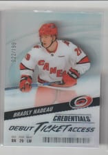 2024-25 Upper Deck Credentials Acetate Debut Ticket Access Bradly Nadeau #DTAA-BN card