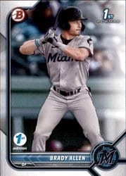 2022 Bowman 1st Edition Base Set Brady Allen #BPPF-36 card