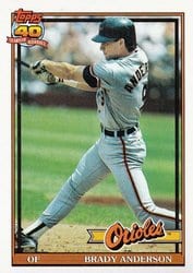 1991 Topps Base Set Brady Anderson #97 card