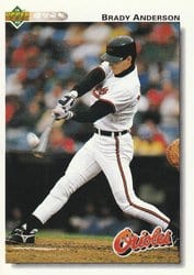 1992 Upper Deck Base Set Brady Anderson #185 card