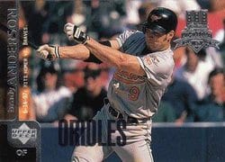 1998 Upper Deck Base Set Brady Anderson #307 card
