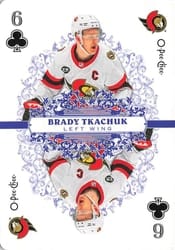 2022-23 O-Pee-Chee Playing Cards Brady Tkachuk #6-CLUBS card