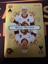 2025-26 O-Pee-Chee Playing Cards Brady Tkachuk #10-CLUBS card
