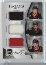 2020-21 Upper Deck The Cup Cup Trios Jersey Brady Tkachuk/Connor Brown/Thomas Chabot #C3-BCT card