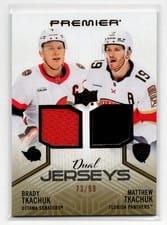 2024-25 Upper Deck Premier Premier Dual Jersey Brady Tkachuk/Matthew Tkachuk #PD-TT card