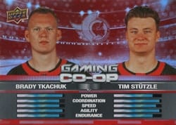 2024-25 Upper Deck Gaming Co-Op Brady Tkachuk / Tim Stutzle #CGO-12 card