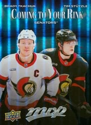 2025-26 Upper Deck MVP Coming to Your Rink Brady Tkachuk/Tim Stutzle #CR-20 card