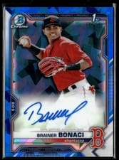 2021 Bowman Sapphire Edition Autographs Brainer Bonaci #BSPA-BB card