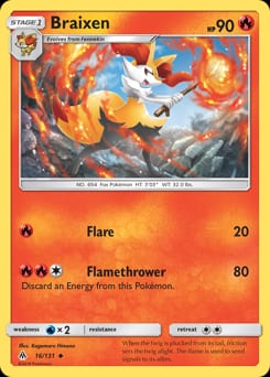 Forbidden Light Braixen #16 card