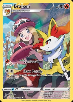 Silver Tempest Trainer Gallery Braixen #TG01 card