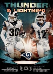 2019 Panini Playoff Thunder & Lightning Brandin Cooks / Todd Gurley II #6 card