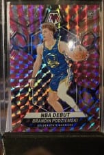 2023 Panini Mosaic Brandin Podziemski Green #266 card
