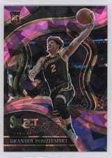2023 Panini Select Brandin Podziemski Cracked Ice Pink Prizm #299 card