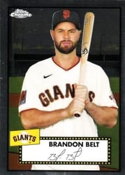 2021 Topps Chrome Platinum Anniversary Base Set Brandon Belt #417 card