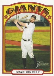 2021 Topps Heritage Base Set Brandon Belt #7 card
