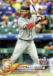 2018 Topps Opening Day Base Set Brandon Crawford #185 card