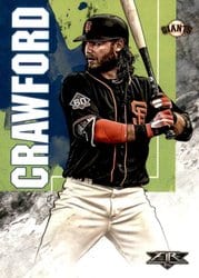 2019 Topps Fire Base Set Brandon Crawford #188 card