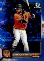 2022 Bowman Chrome Sapphire Edition Base Set Brandon Crawford #75 card