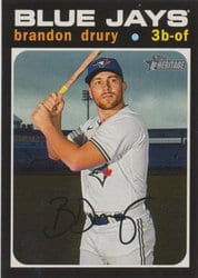 2020 Topps Heritage Base Set Brandon Drury #677 card