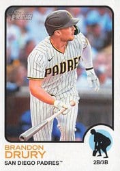 2022 Topps Heritage Base Set Brandon Drury #593 card