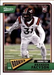 2018 Panini Classics Base Set Brandon Facyson #274 card