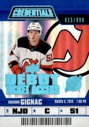 2019-20 Upper Deck Credentials Base Set Brandon Gignac #55 card